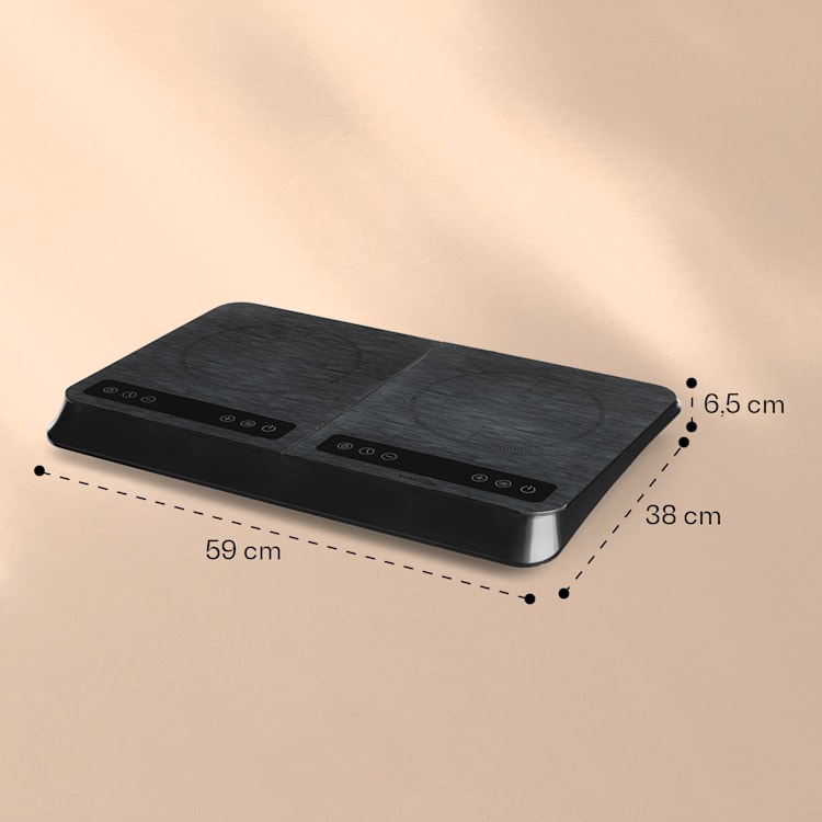 InnoChef Piano cottura a induzione 3400W Touch Control in vetroceramica Nero trasparente