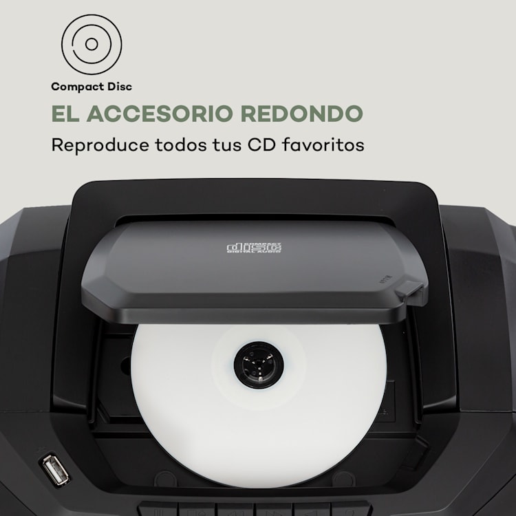 Roadie 2K Radiocasetera Reproductor de CD Radio DAB/DAB+ FM Bluetooth Negra Negro