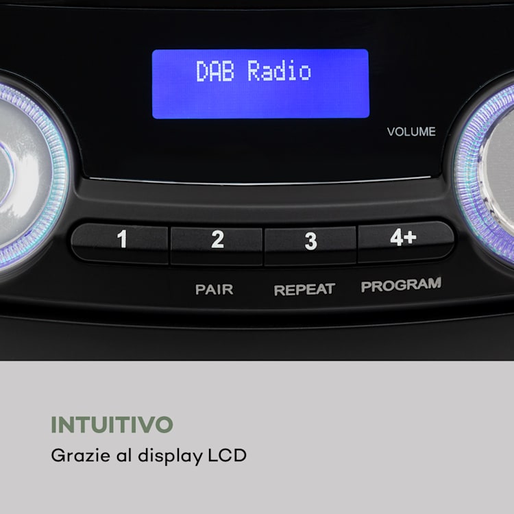 Roadie 2K Boombox Lettore CD Cassette DAB/DAB+ FM Bluetooth nero Nero