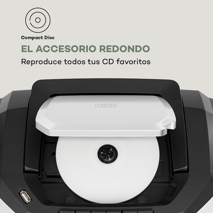 Roadie 2K Radiocasetera Reproductor de CD Radio DAB/DAB+ FM Bluetooth Plateada Plata
