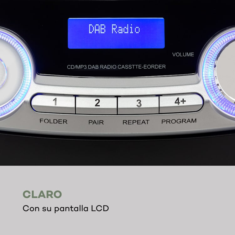 Roadie 2K Radiocasetera Reproductor de CD Radio DAB/DAB+ FM Bluetooth Plateada Plata