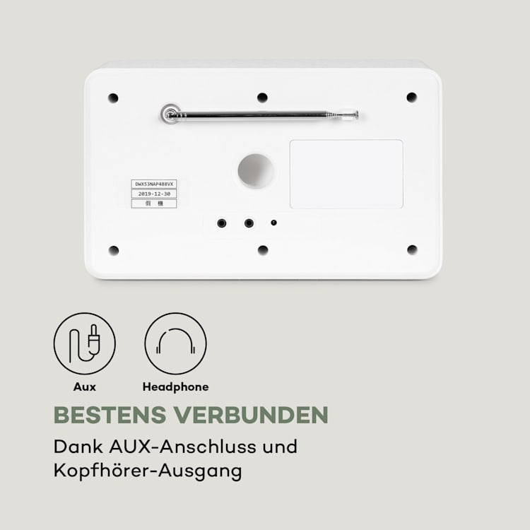 Connect Link Smart Radio IR/DAB+/UKW Spotify BT 2,4" HCC Display weiß Weiß