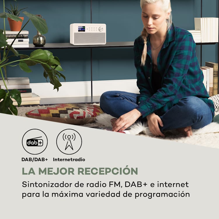 Connect Link Radio inteligente IR/DAB+/FM Spotify BT Pantalla HCC de 2,4" Blanca Blanco