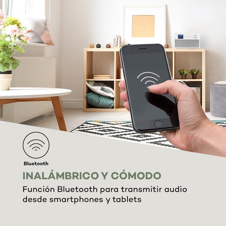 Connect Link Radio inteligente IR/DAB+/FM Spotify BT Pantalla HCC de 2,4" Blanca Blanco