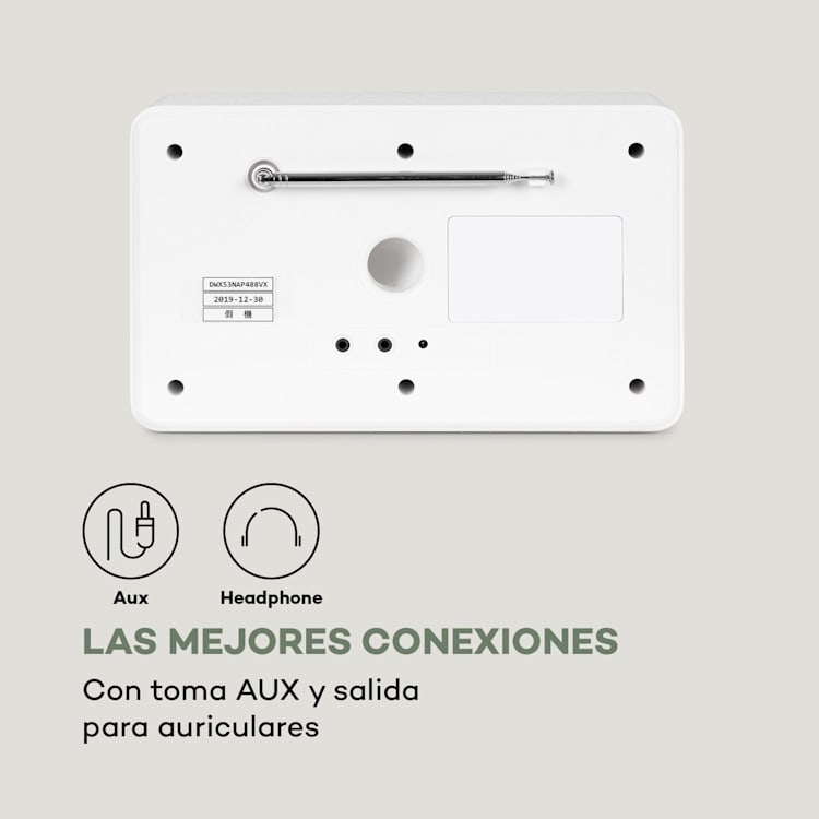 Connect Link Radio inteligente IR/DAB+/FM Spotify BT Pantalla HCC de 2,4" Blanca Blanco