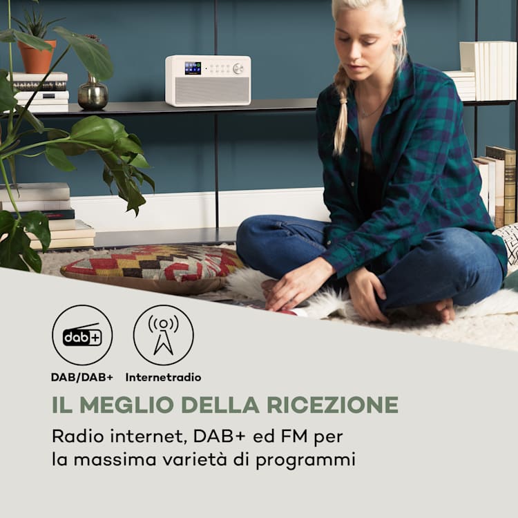 Connect Link Smart Radio IR/DAB+/FM Spotify BT Display HCC 2,4" bianco Bianco