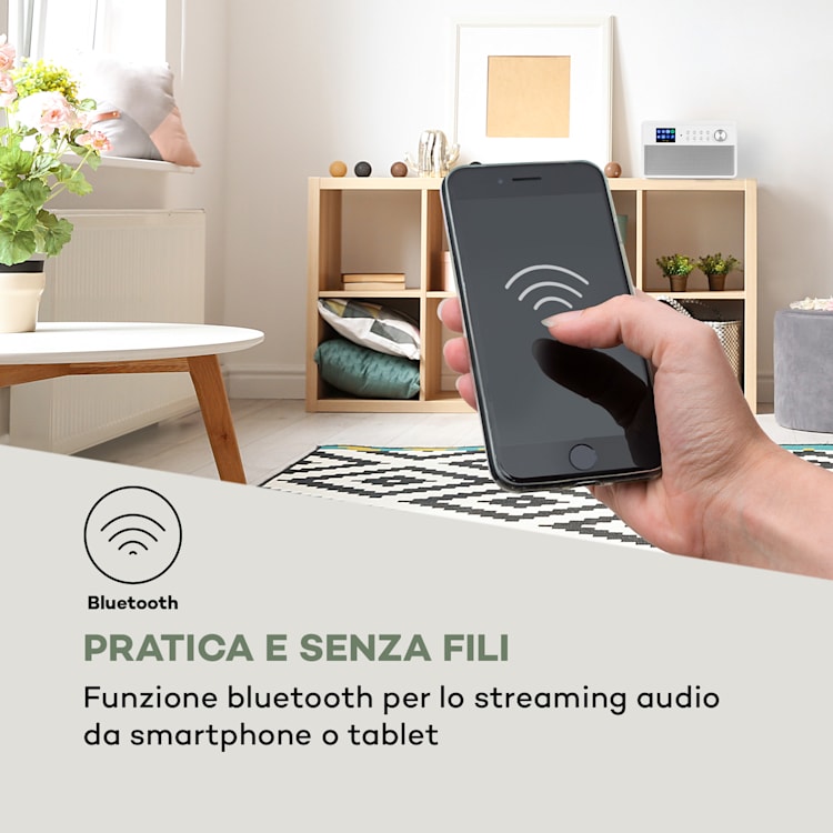 Connect Link Smart Radio IR/DAB+/FM Spotify BT Display HCC 2,4" bianco Bianco