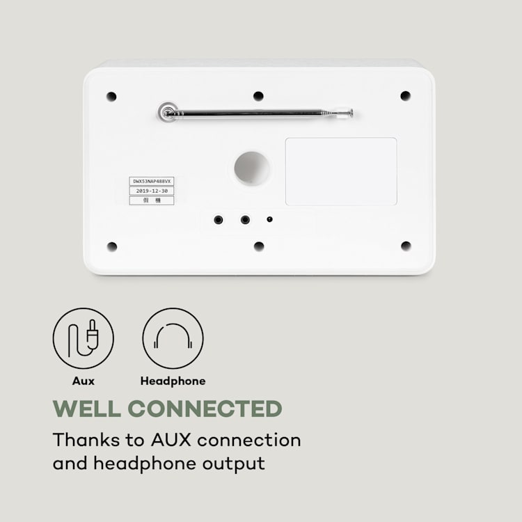 Connect Link Smart Rádio IR/DAB+/UKW Spotify BT Display HCC de 2,4" Branco Branco
