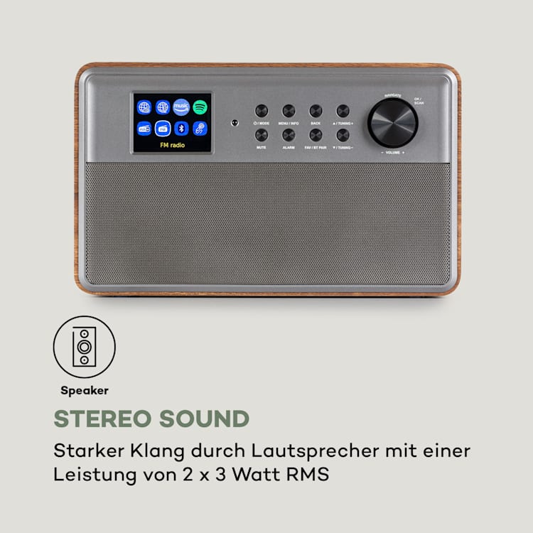 Connect Link Smart Radio IR/DAB+/UKW Spotify BT 2,4" HCC Display Braun