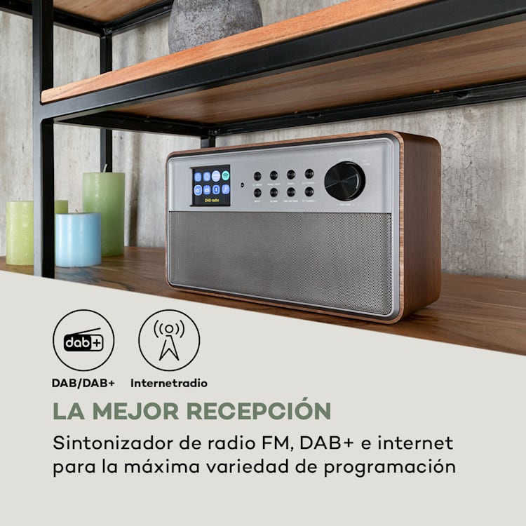 Connect Link Radio inteligente IR/DAB+/FM Spotify BT Pantalla HCC de 2,4" Madera Marrón