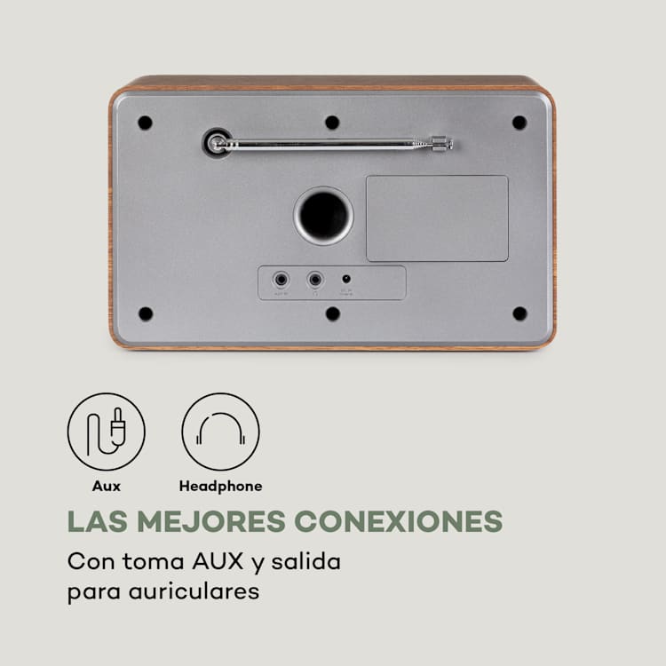 Connect Link Radio inteligente IR/DAB+/FM Spotify BT Pantalla HCC de 2,4" Madera Marrón