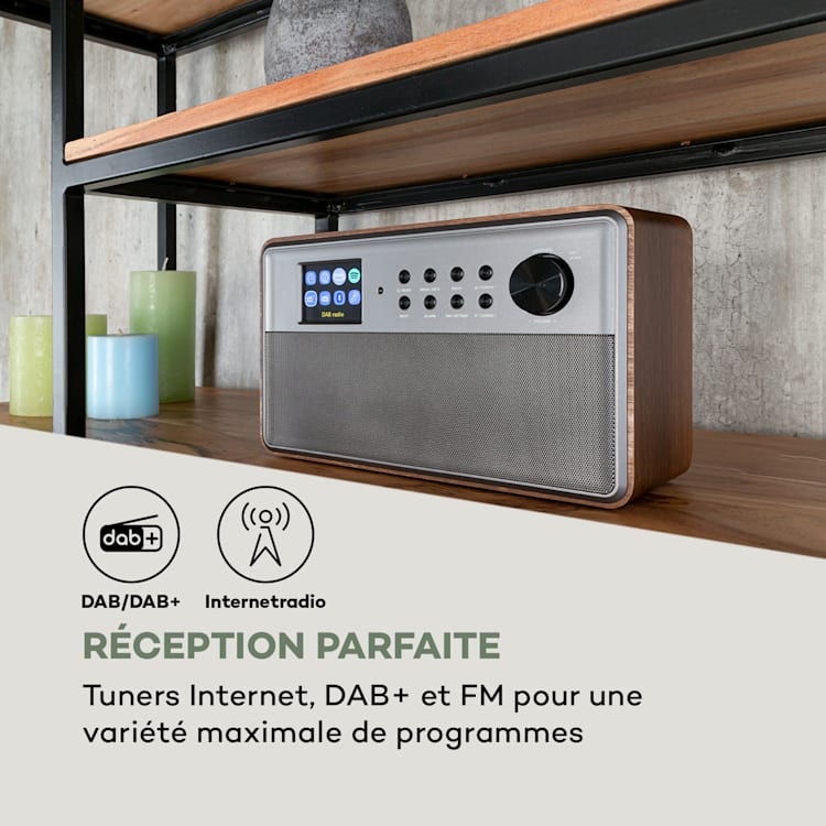 Connect Link Smart Radio IR / DAB + / FM Spotify BT écran 2.4" HCC bois Brun