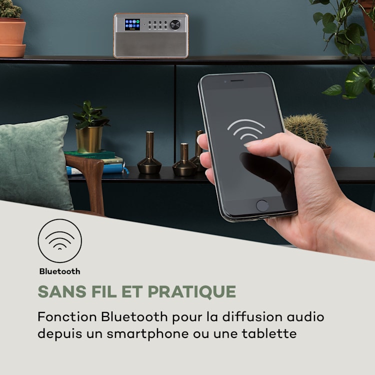 Connect Link Smart Radio IR / DAB + / FM Spotify BT écran 2.4" HCC bois Brun