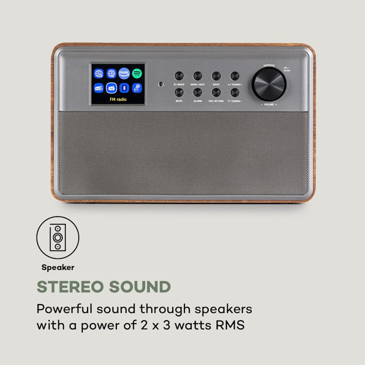 Connect Link Smart Radio IR / DAB + / FM Spotify BT 2.4" HCC Display Wood Brown