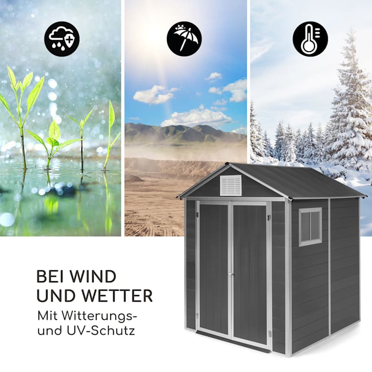Schatzkammer Gartenschuppen UV-Schutz PVC Schloss Seitenfenster grau