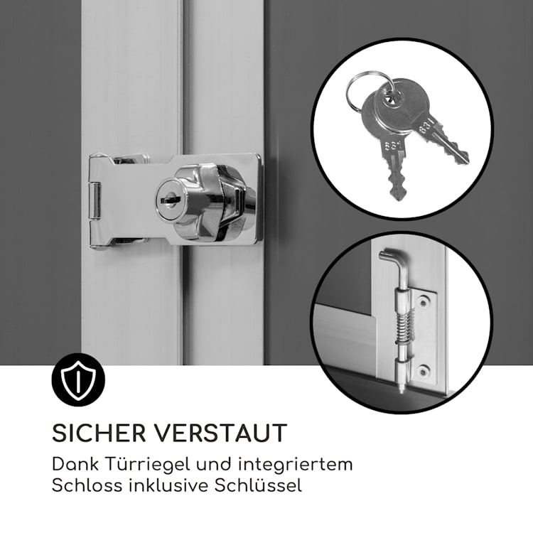 Schatzkammer Gartenschuppen UV-Schutz PVC Schloss Seitenfenster grau