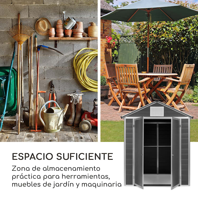 Schatzkammer Caseta de jardín Protección contra los rayos ultravioleta PVC Castilla Ventana lateral Gris
