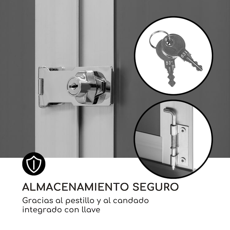 Schatzkammer Caseta de jardín Protección contra los rayos ultravioleta PVC Castilla Ventana lateral Gris