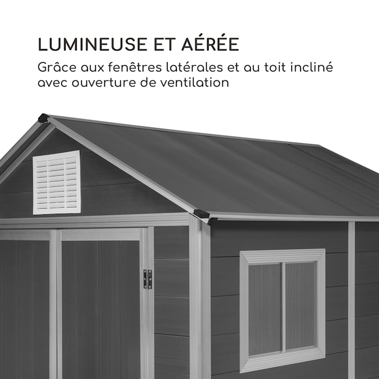 Schatzkammer Abri de jardin protection UV PVC verrou fenêtre - Gris