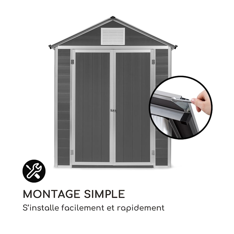 Schatzkammer Abri de jardin protection UV PVC verrou fenêtre - Gris