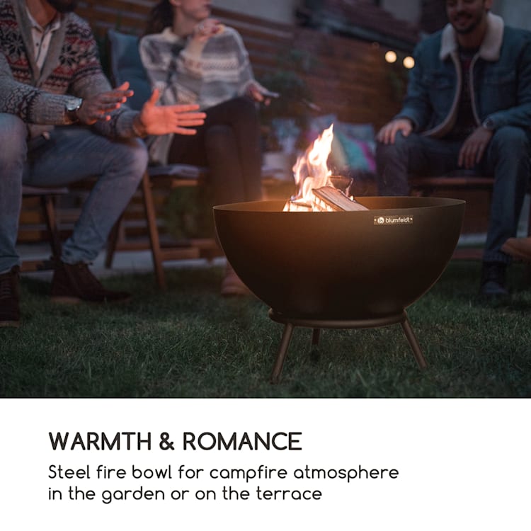Fireball kantelbare stalen vuurschaal voor tuin en terras Ø 66 cm Zwart