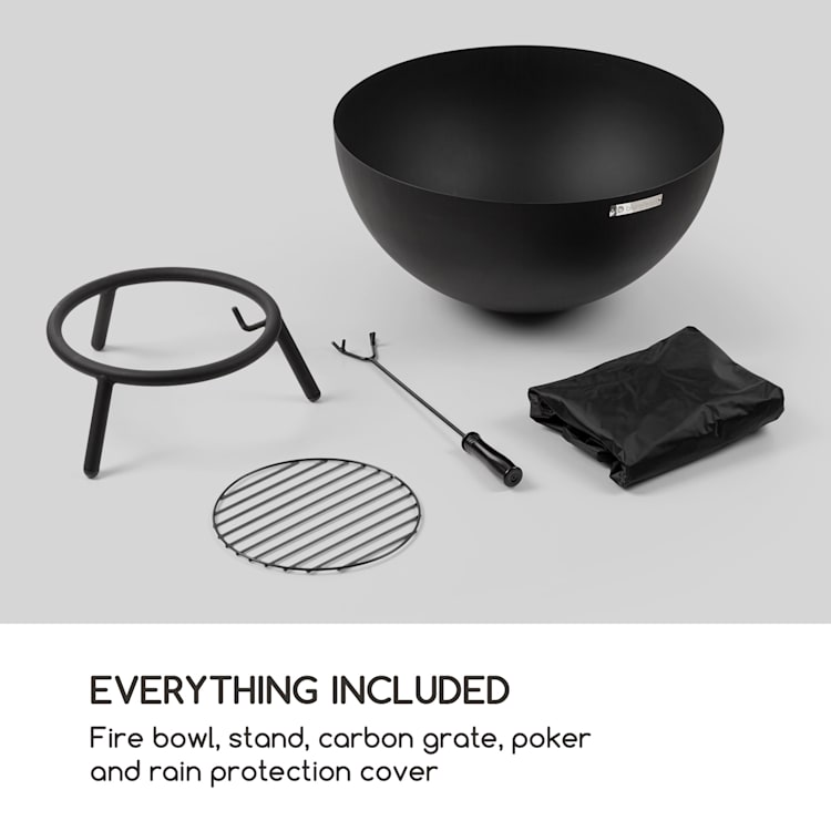 Fireball kantelbare stalen vuurschaal voor tuin en terras Ø 66 cm Zwart