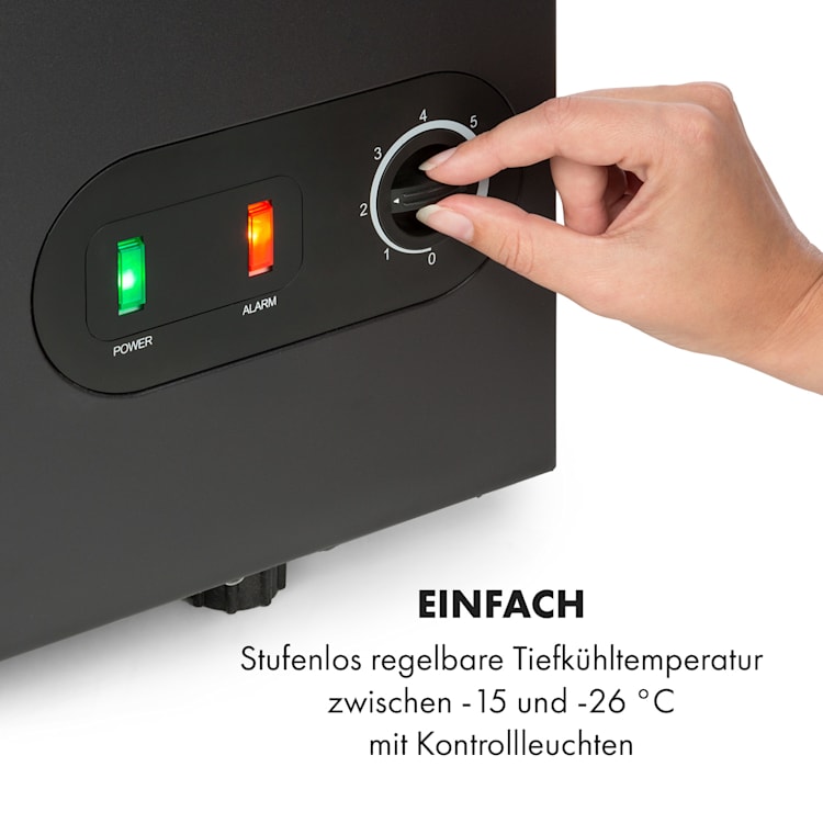 Iceblokk 100 Gefriertruhe Gefrierschrank freistehend 98 Liter Slim Design 98 Ltr | Schwarz
