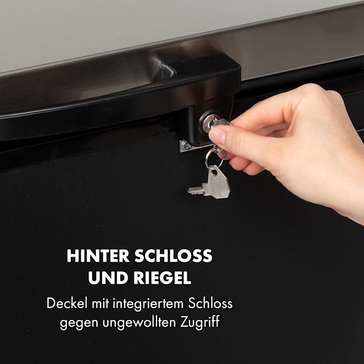 Iceblokk 100 Gefriertruhe Gefrierschrank freistehend 98 Liter Slim Design 98 Ltr | Schwarz