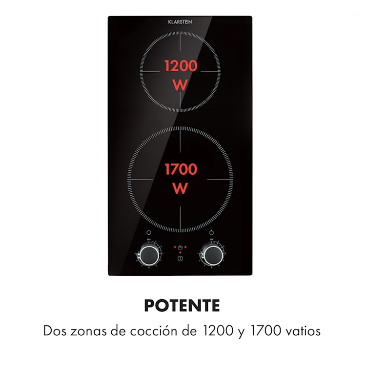 Kochheld Doppel Cocina de inducción de 2900W con perillas y vidrio negro 2