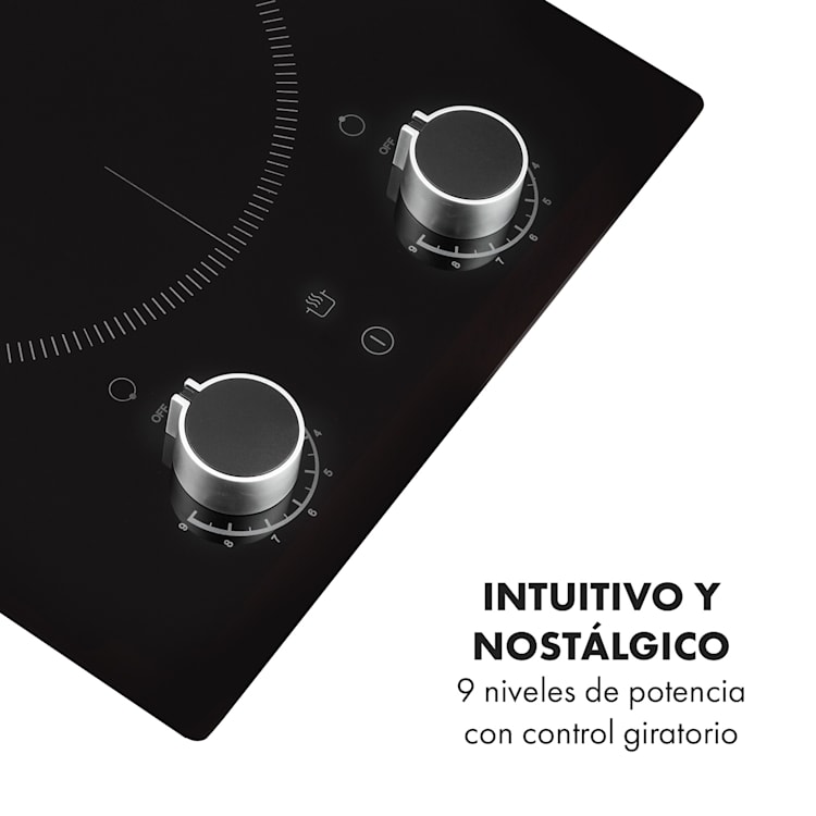 Kochheld Doppel Cocina de inducción de 2900W con perillas y vidrio negro 2