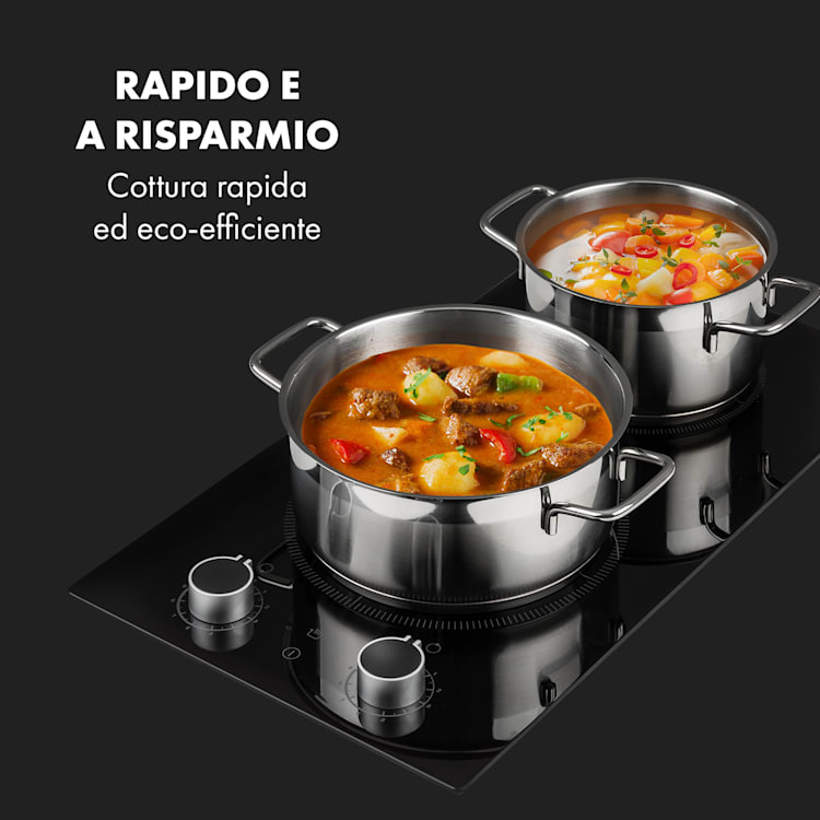 Kochheld Piano Cottura a Induzione Doppio 2900W Manopola Vetro nero 2