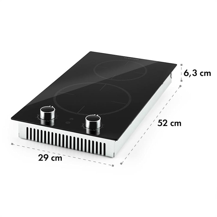 Kochheld Doppel-Induktionskochfeld 2900W Dreh-Regler Glas schwarz 2