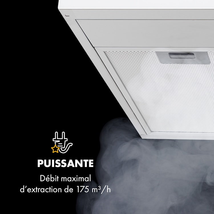 Contempo Hotte aspirante visière 60 cm 175 m³ / h LED inox blanc Blanc