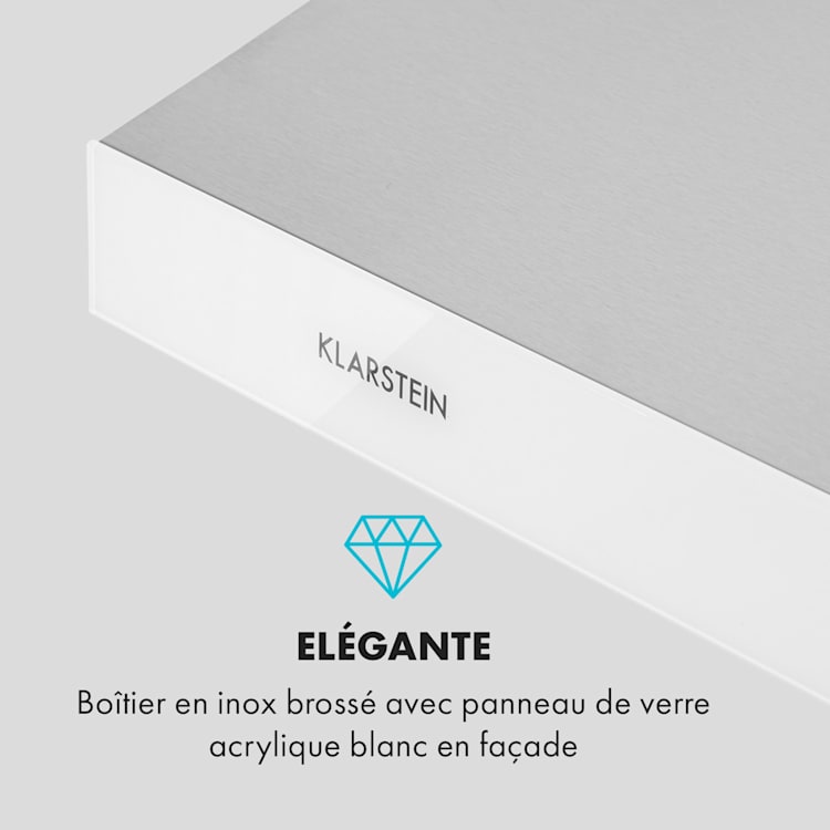 Contempo Hotte aspirante visière 60 cm 175 m³ / h LED inox blanc Blanc