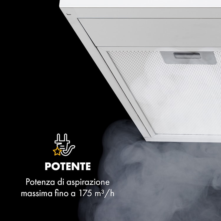 Contempo Neo cappa aspirante sottopensile 60cm 175m³/h LED acciaio inox bianco Bianco