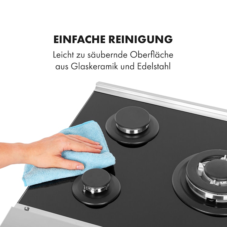 Alchemist 5 Zonen Gaskochfeld Aluminium-Brenner Glaskeramik schwarz 5
