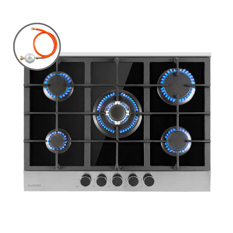 Alchemist 5 Zonen Gaskochfeld Aluminium-Brenner Glaskeramik schwarz 5