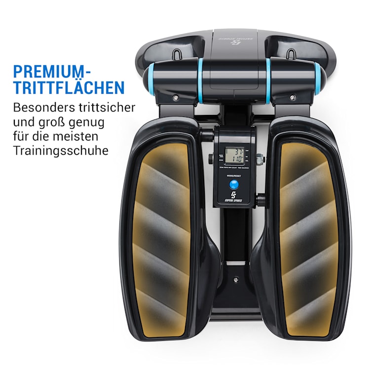 Galaxy Step Ministepper Premium-Trittflächen LCD-Display App blau Schwarz