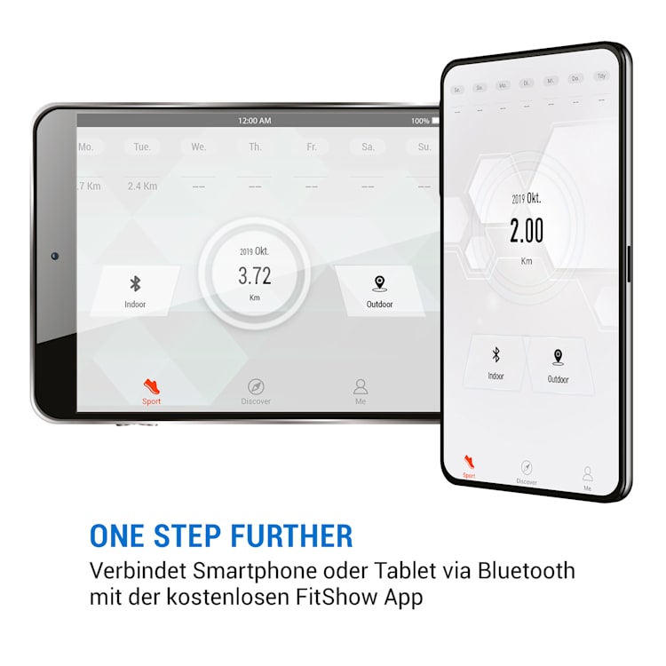 Galaxy Step Ministepper Premium-Trittflächen LCD-Display App blau Schwarz