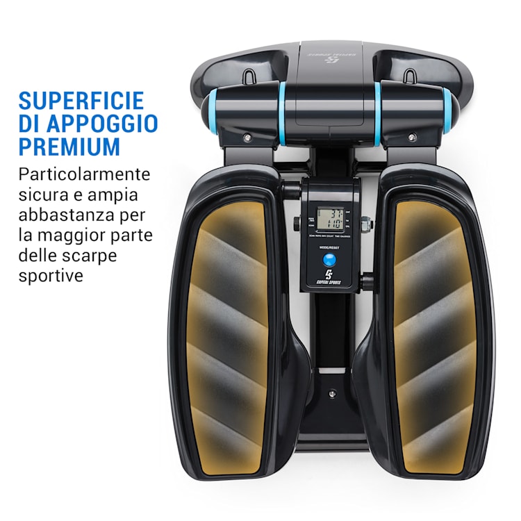 Galaxy Step Ministepper Superficie Premium Display LCD App blu