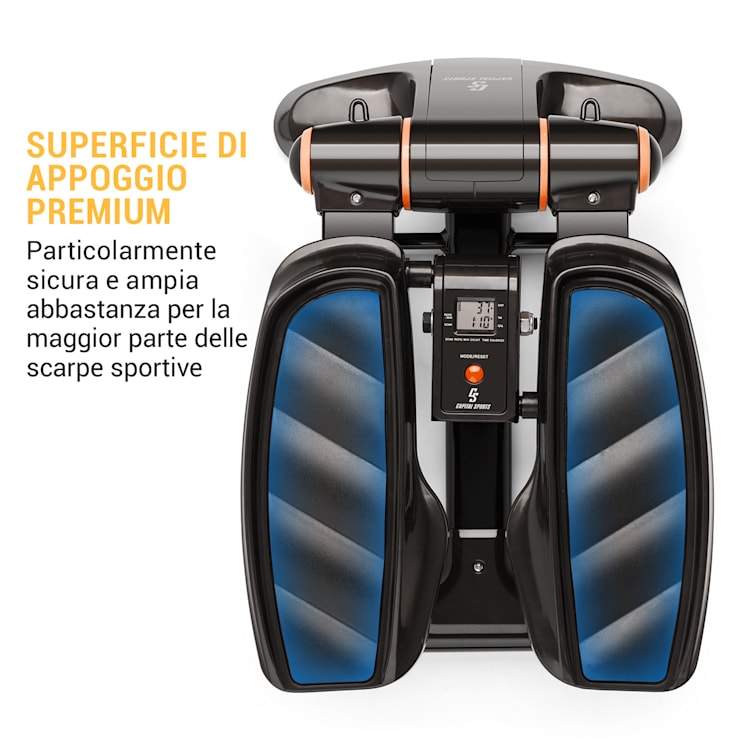 Galaxy Step Ministepper Superficie Premium Display LCD App arancione