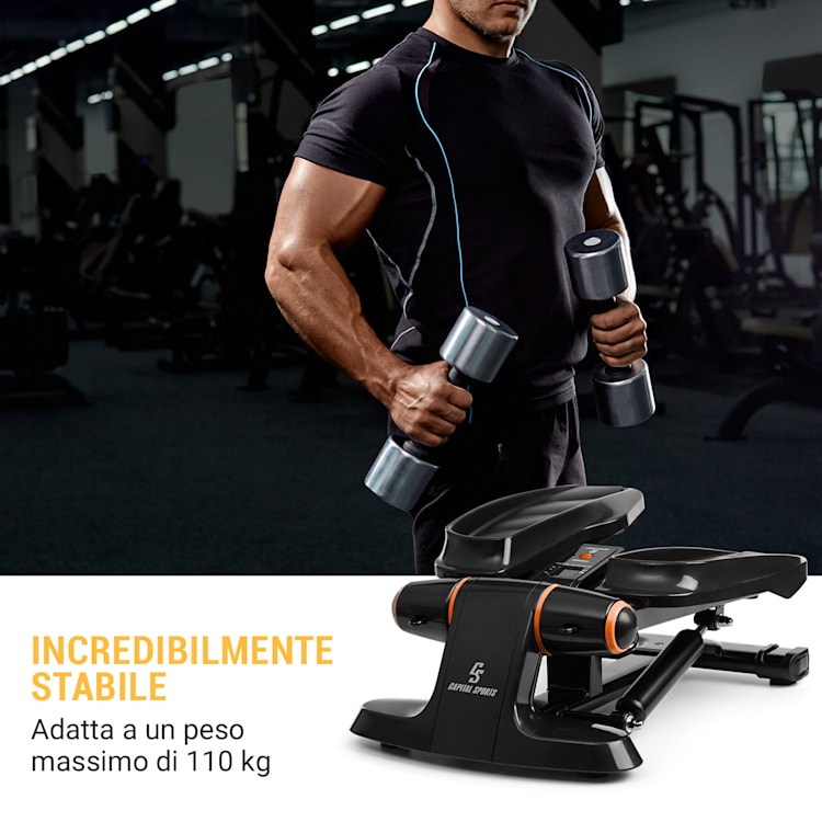 Galaxy Step Ministepper Superficie Premium Display LCD App arancione