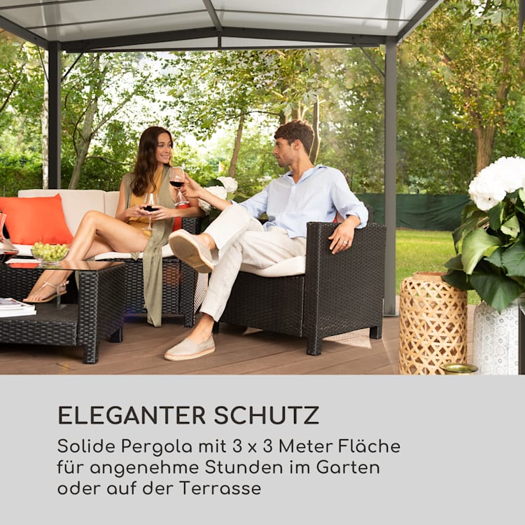 Pantheon Solid Sky Flat Pergola Vordach 3x3m Polycarbonat