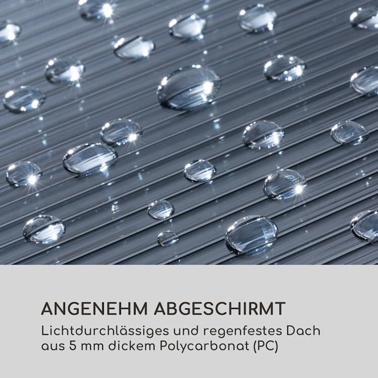 Pantheon Solid Sky Flat Pergola Vordach 3x3m Polycarbonat