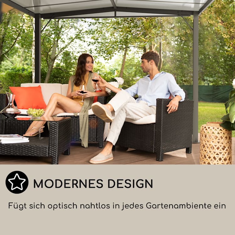 Pantheon Solid Sky Flat Pergola Vordach 3x3m Polycarbonat 3 x 3 m