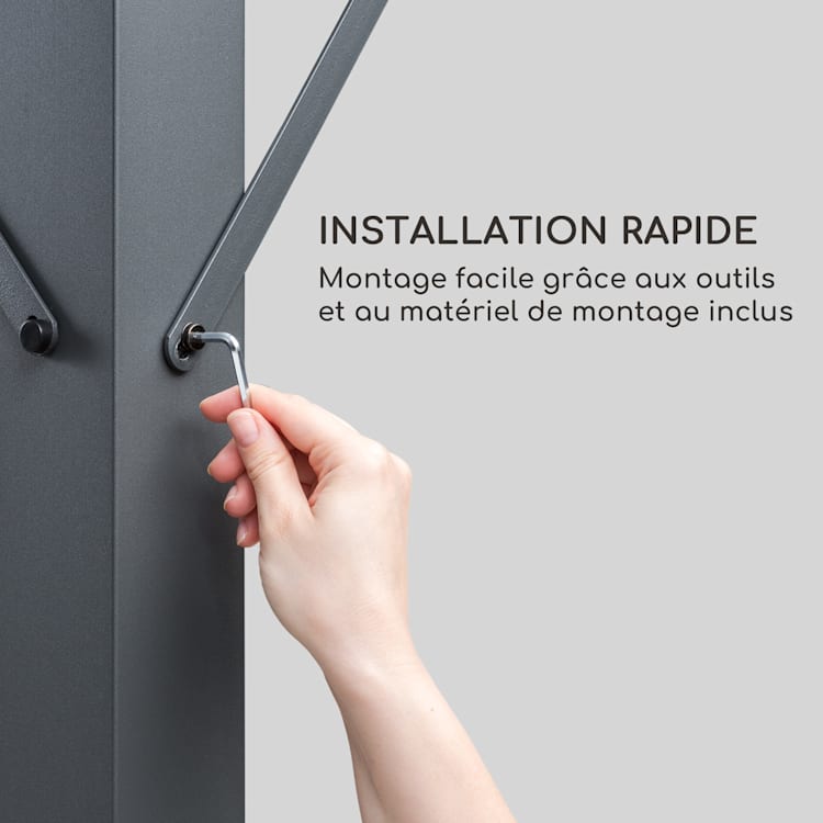 Pantheon Solid Sky Flat Pergola auvent 3x3m polycarbonate gris