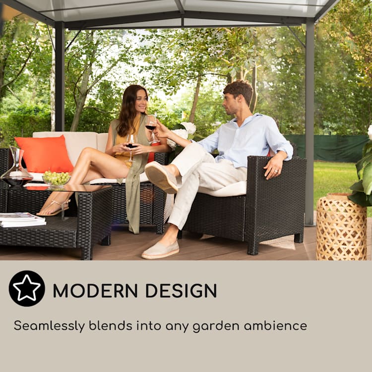 Pantheon Solid Sky Flat, pergola, tető, 3 x 3 m, polikarbonát, szürke 3 x 3 m