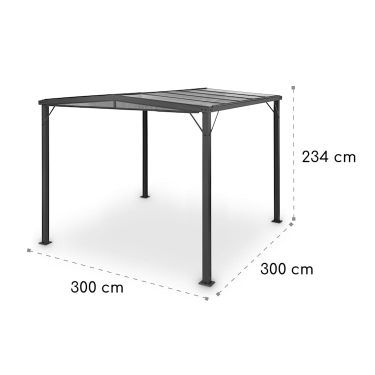 Pantheon Solid Sky Flat Pergola Vordach 3x3m Polycarbonat