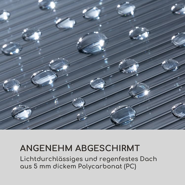 Pantheon Cortina Solid Sky Pergola Vordach 3x3m Polycarbonat Vorhänge
