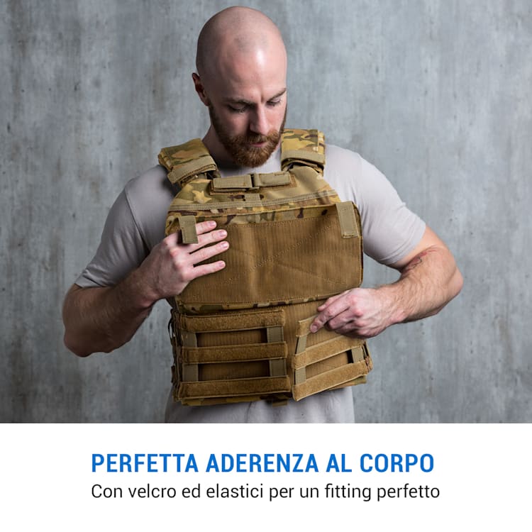Battlevest 2.0 gilet zavorrato 2x2 pesi 5,75 & 8,75lb camo Incluse 4 piastre di peso | Multi